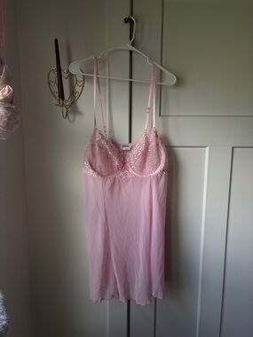 Lovers Lane Light Pink Lace-Trim Slip with Adjustable Straps